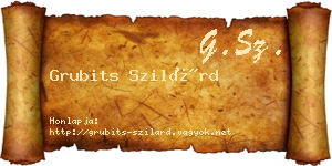 Grubits Szilárd névjegykártya